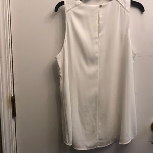 White House Black Market Tops - WHBM white lace sleeveless chiffon blouse EUC White House Black Market Tops - WHBM white lace sleeveless chiffon blouse EUC